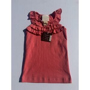 Lemon Loves Lime Girls 3T Ruffle Collar Top Pink Sleeveless NWT Boutique